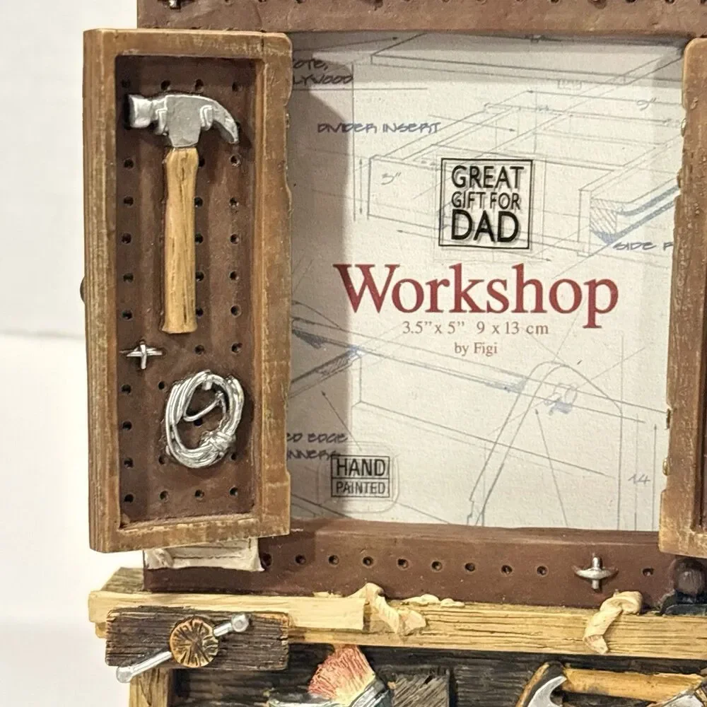 FIGI 3D Photo Frame NIB WorkShop PFH-WO-301 Saw Hammer Paint Brush Vice 3.5”x5”